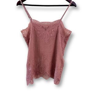 Storia Women's M All Over Lace Cami Tank Top‎ Blush Pink Feminine Coquette